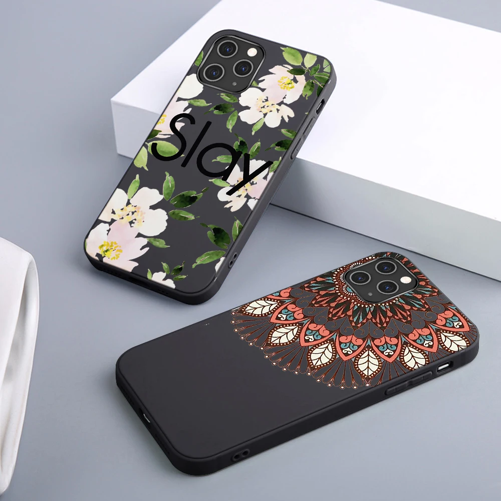 

Rose Flower Case For iPhone 12 11 Pro Max Mini Cover for iPhone X XR XS MAX 7 8 6 S Plus 5 SE 2020 Soft TPU Phone Silicone Funda