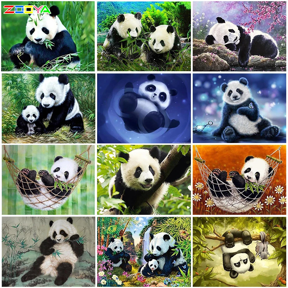 ZOOYA Новинка 2019 Алмазная картина панда животное мозаика вышивка луна мультфильм
