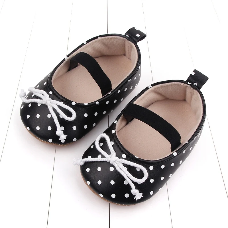 

PU Princess Bow Shoes Bowknot Lace Up Glitter Crib Sole Sneaker Baby First Walkers Toddler Kids Baby Girls