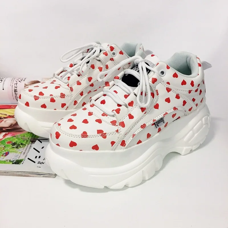 

Women casual shoes New Thick bottom Sneakers Fashion Vulcanize Shoes Woman Leather Platform Shoes Women