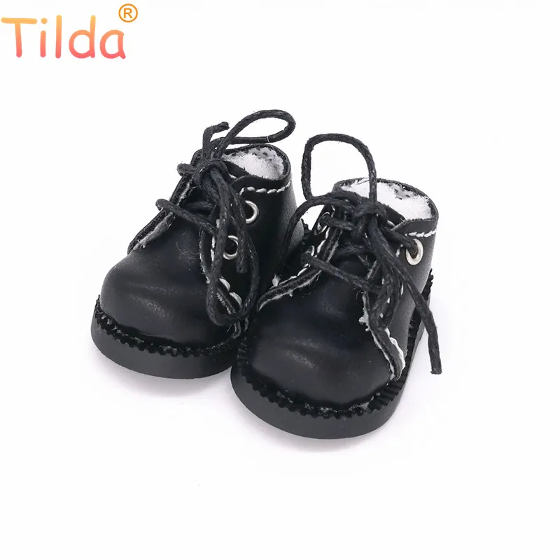 black Тильда 1/6, игрушечные сапожки, обувь для куклы Blythe Realfee, 4 см, мини сапоги, обувь для Аксессуары для куклы blyth для EXO KPOP 15 см - Цвет: black
