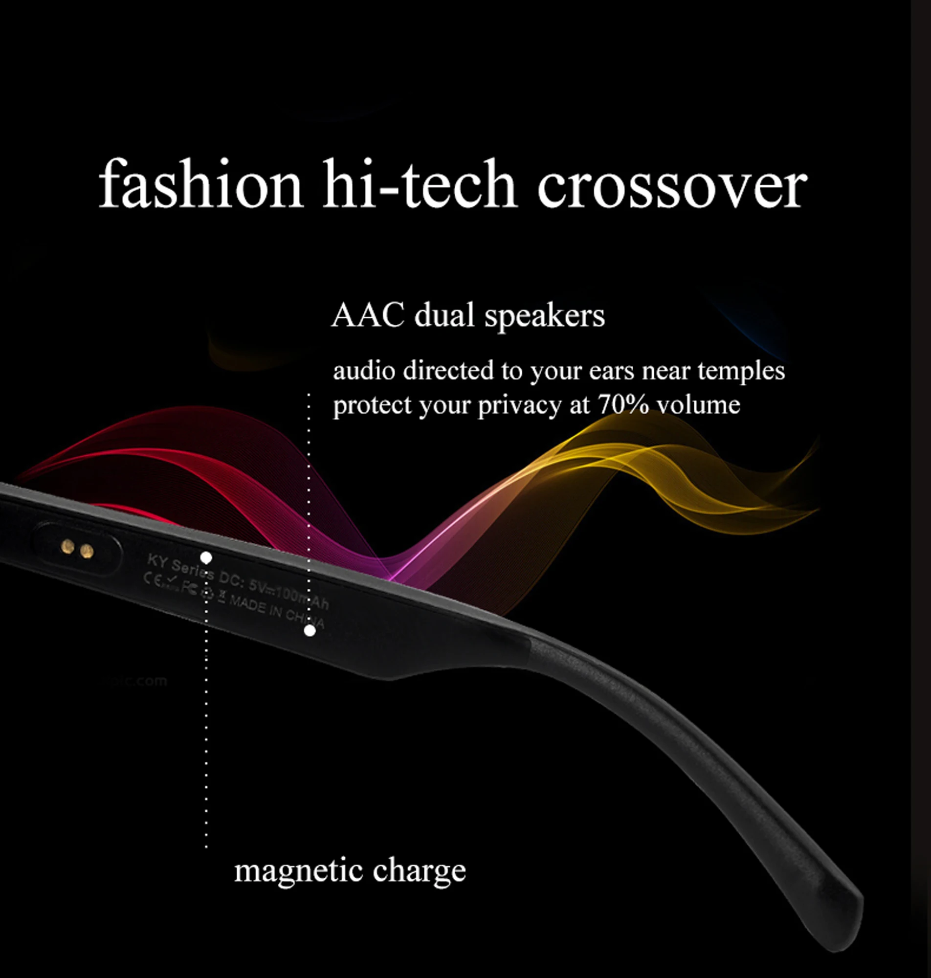 저렴한 슬리버 렌즈 오픈 귀 스마트 안경 블루투스 선글라스 남성용 오디오 선글라스 Handfree Calls IPhone 용 음악 Huawei Xiaomi