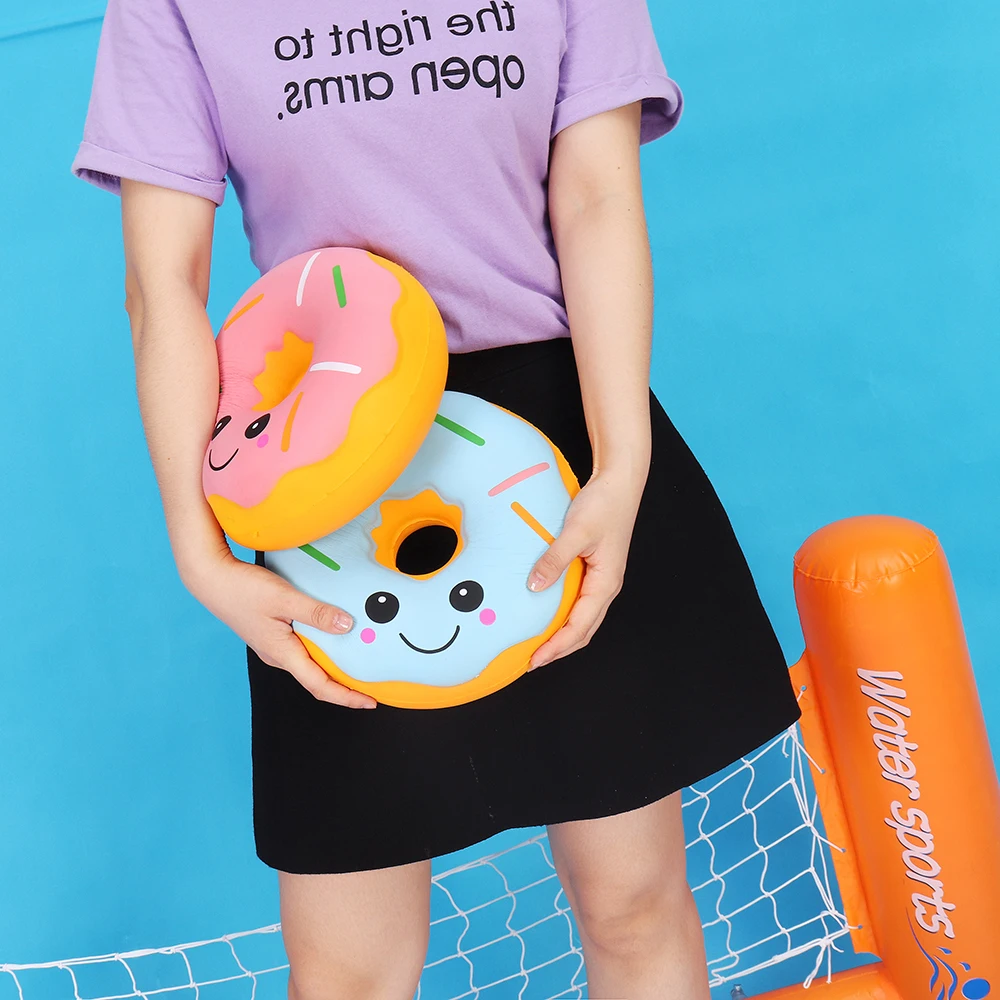

New 25cm Squishy Jumbo Squishy Cute Kawaii Soft Large Donut Squeeze Squishi Slow Rising Toy for Children Relieves Stress Anxiety