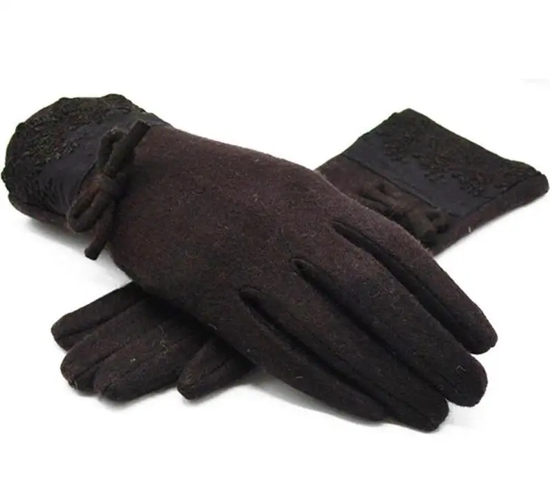 G099 Brown VIIANLES/кружевные кашемировые перчатки, женские модные теплые зимние теплые перчатки, лыжные ветрозащитные защита для рук, удобные перчатки - Color: G099 Brown
