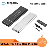 usb 3 1 type c to m 2 ngff ssd mobile hard drive disk box 6gbps external enclosure case for m2 sata ssd usb 3 1 22602280