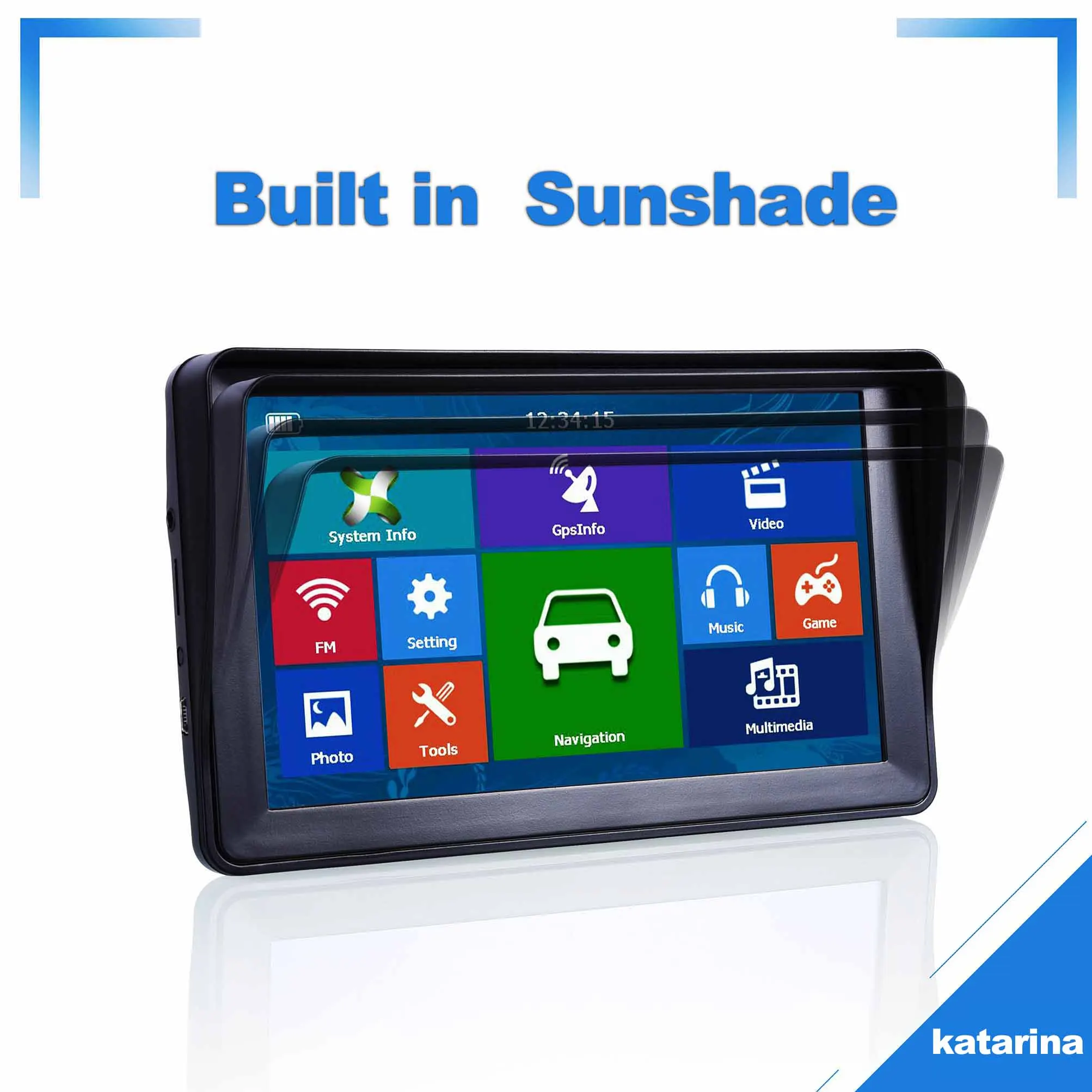 Катарина 7 дюймов Солнцезащитный козырек 8 г 256 Мб емкостный автомобильный gps