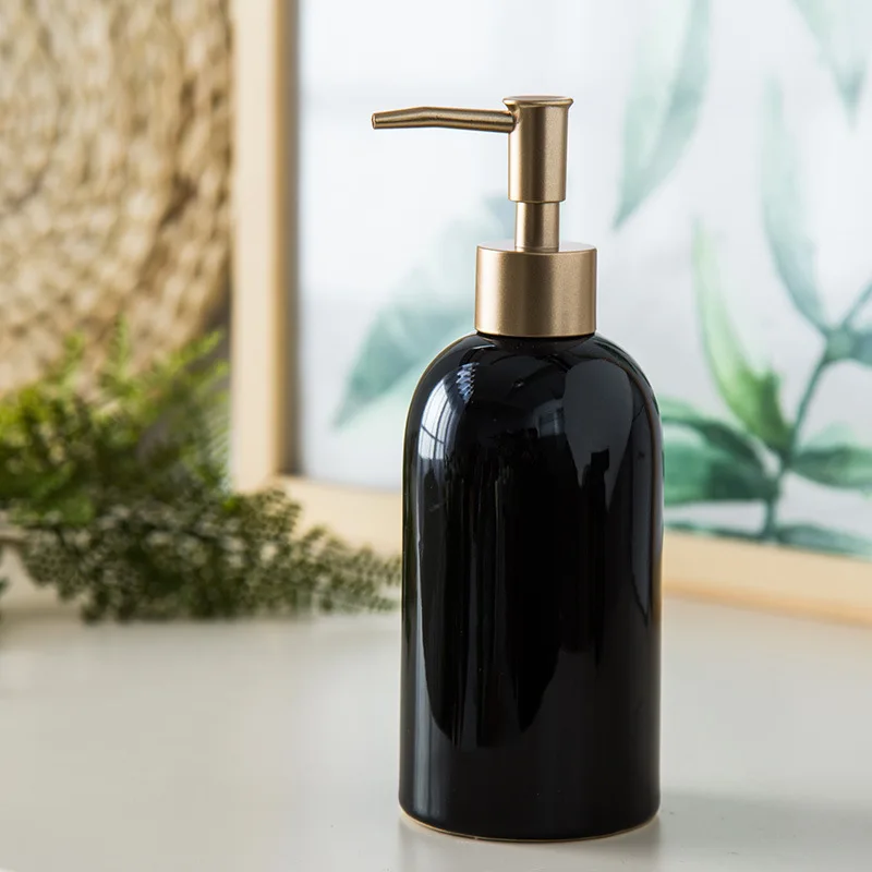 

Ceramic Hand Sanitizer Bottle Bathroom Creative Sub Bottling Hotel Shampoo Shower Gel Press Bottle