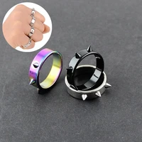 unisex outdoor survival ring punk style steel ring thorn stainless beauty self defense fashion nail ring