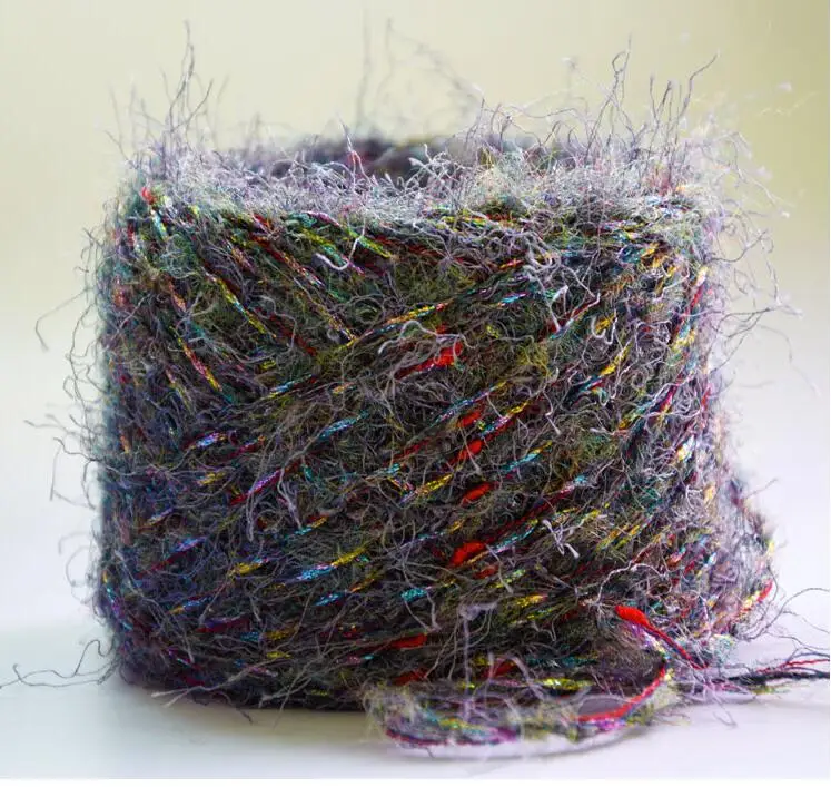 Пряжа из хлопка и перьев 50 г/лот для ручного вязания металлическая пряжа крючком