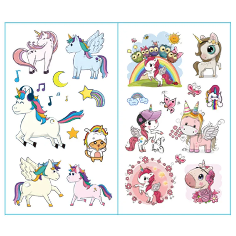 10 шт. милый цвет тату Единорог набор Временные татуировки для лица Детские