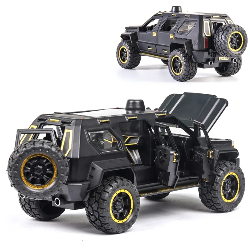 Simulation Army Car George Patton 1:24 SUV Model Furnishing Sound Light Toy Boy Gift Collection Metal Die Cast Jeep-Car | Игрушки и