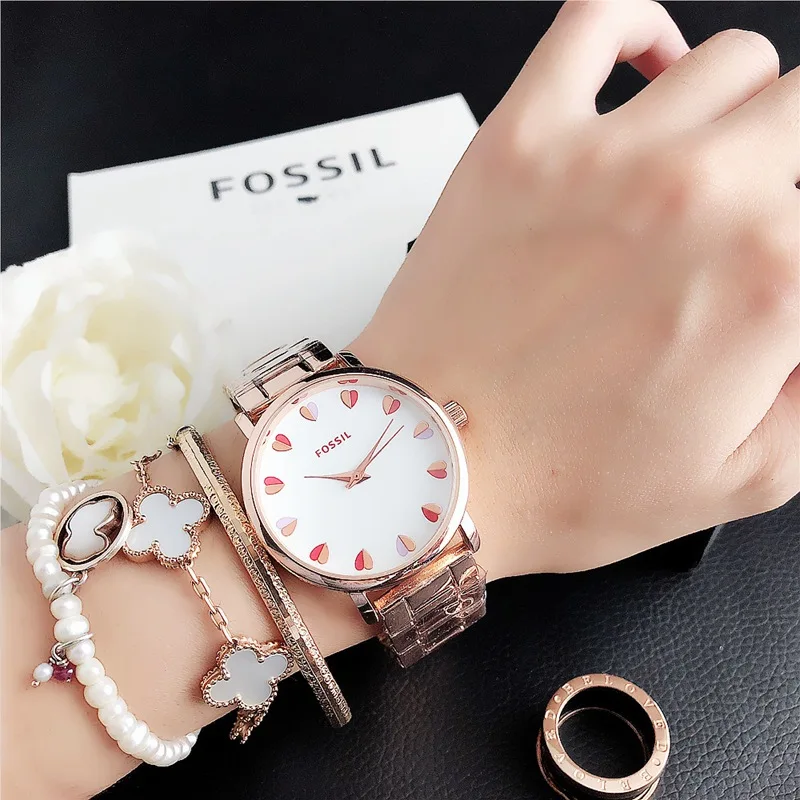 

Fossil- Quartz Wrist Dress Women Watches Silver Bracelet Ladies Watch Stainless Steel Clock Casual Watch 532