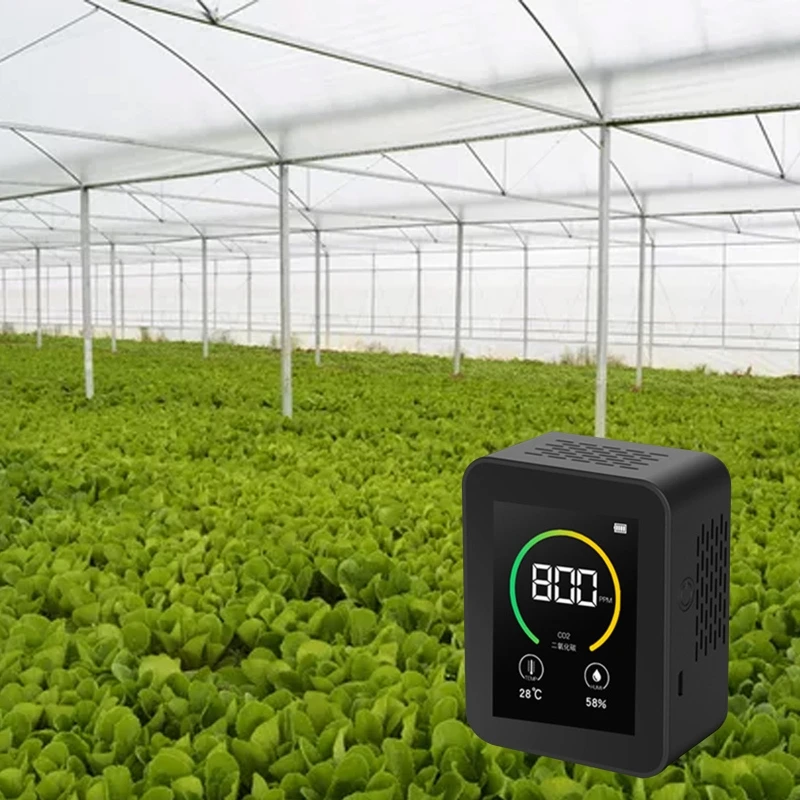 

CO2 Gas Detector Carbon Dioxide Concentration Temperature Humidity Detection Meter Smart Alarm Detector with LCD Screen