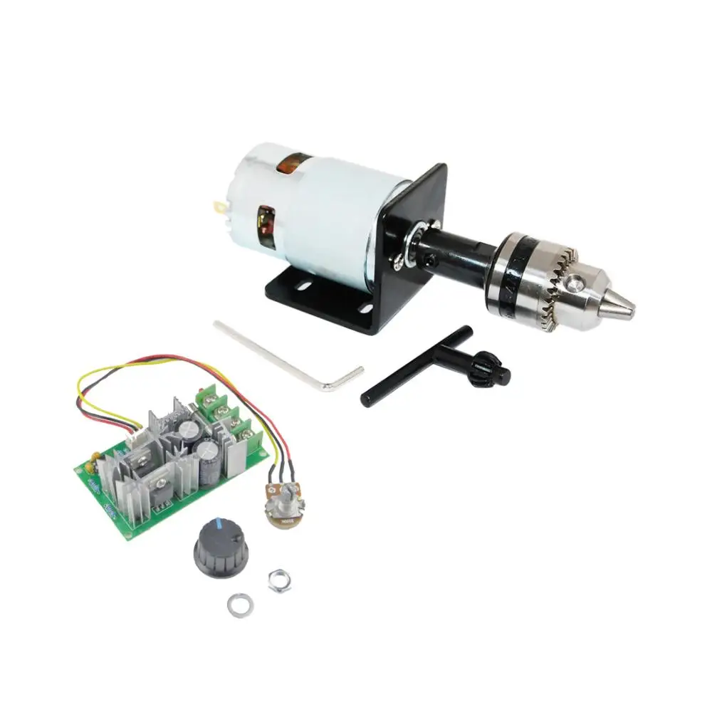 

CHANCS Mini Electric Motor 775 DC 12V/24V With Drill Chuck and PWM DC Motor Speed Controller