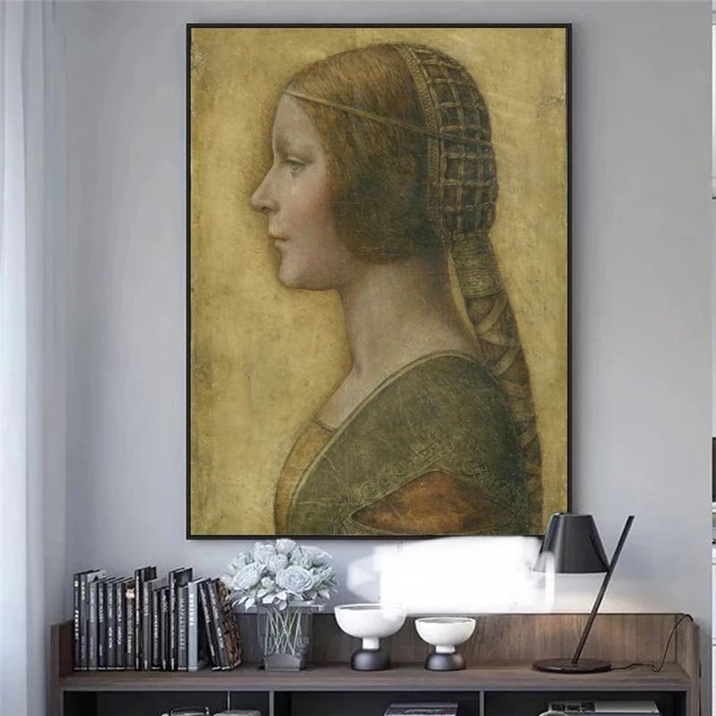 

La Bella Principessa Canvas Paintings By Leonardo Da Vinci Famous Wall Art Canvas Prints Reproductions Wall Pictures Home Decor