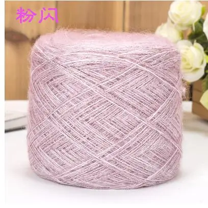 pink flash 50 г/лот итальянская полая красочная шерстяная металлическая нить ручной вязки из грубой шерсти блестящая нить - Цвет: pink flash