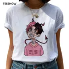 Футболка женская с принтом, Lil Peep, в стиле Харадзюку, хип-хоп, модная рубашка в стиле 90-х, белый топ с графическим принтом, уличная одежда