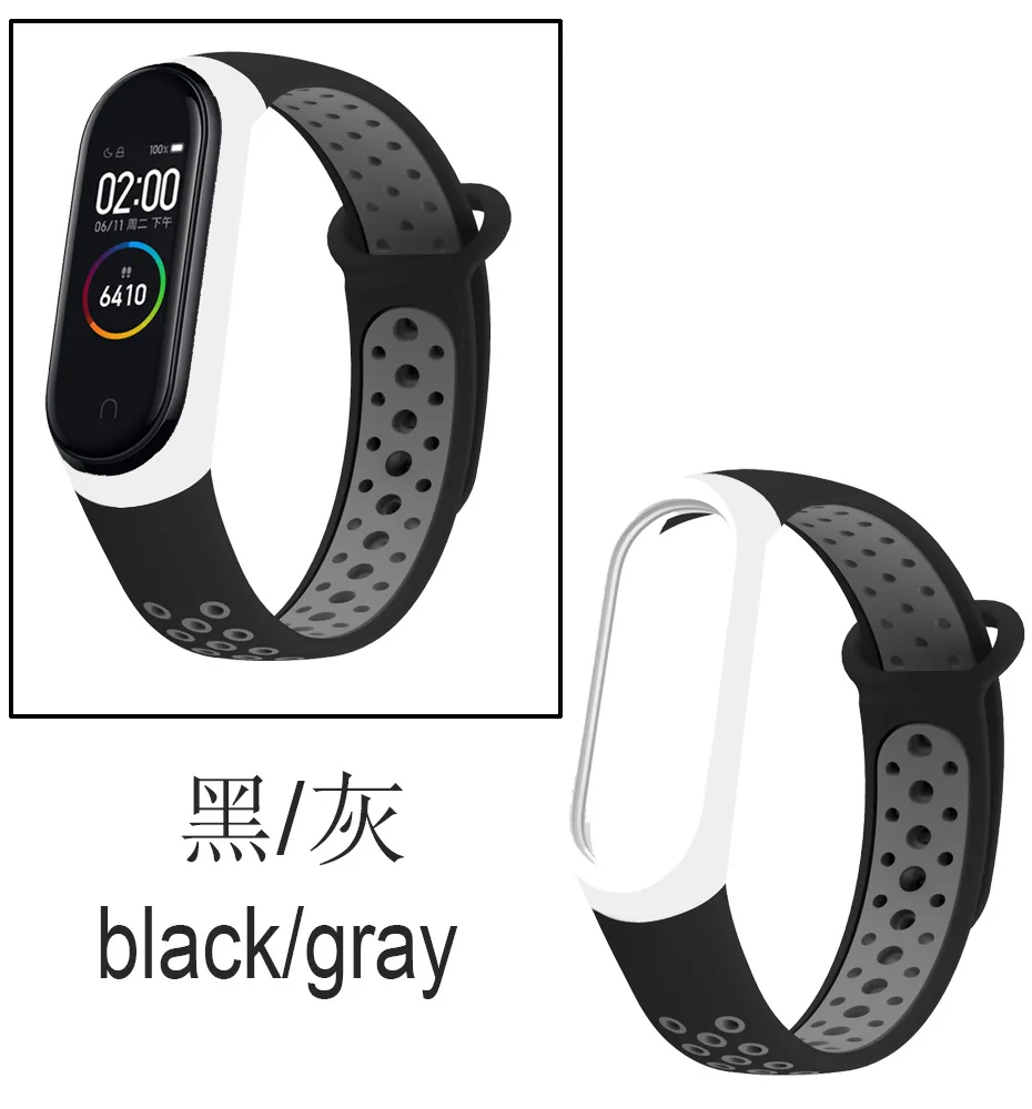 Чехол для Xiaomi miband 4 3 силиконовый двухцветный сменный ремешок наручных часов xiaomi mi