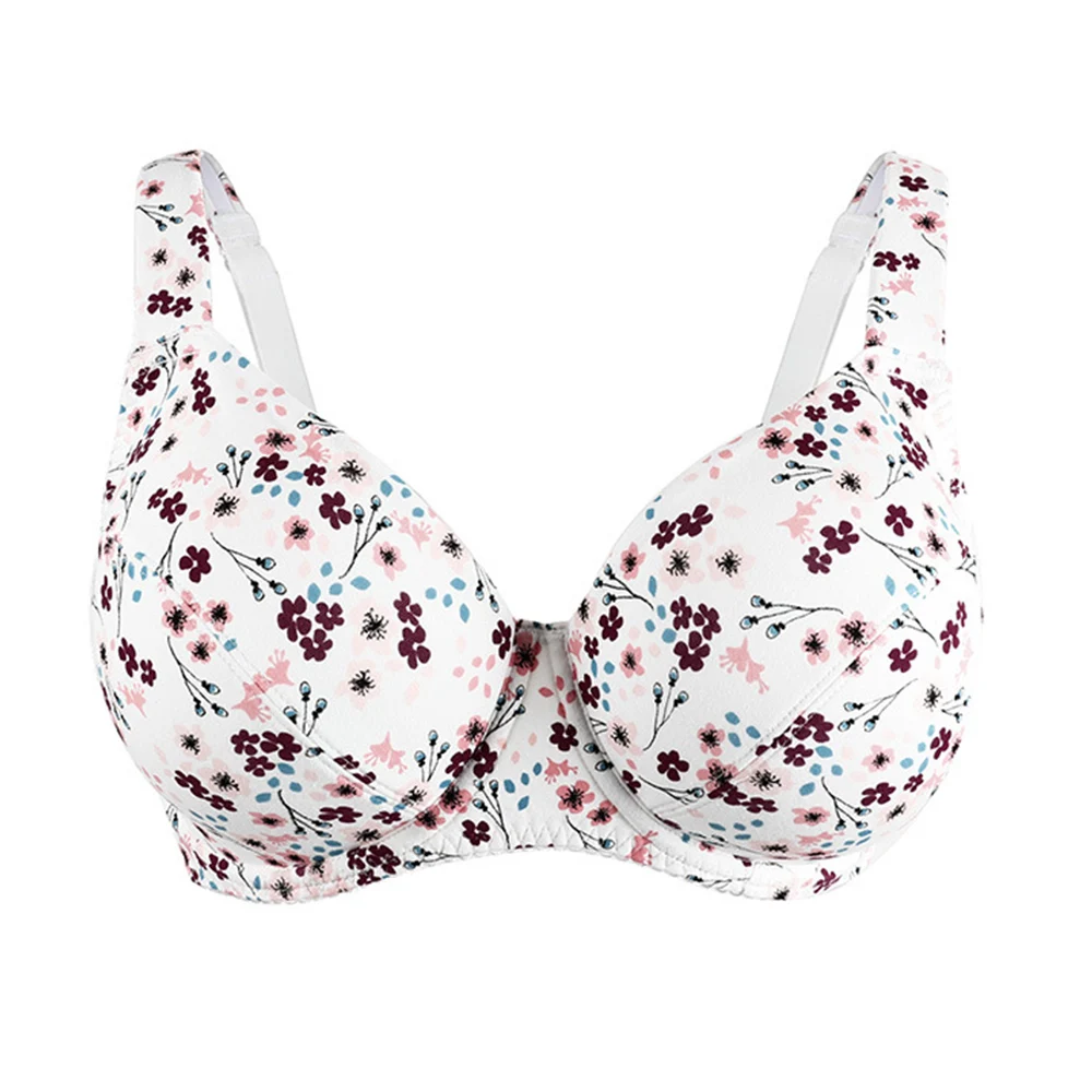 Plus Size Womens Bras Full Coverage Brassiere Underwire Printing Large Lingerie Non Padded Sexy Underwear BH Tops B C D E F G