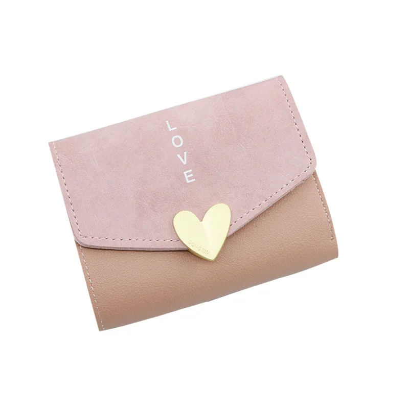 Хит Корейская версия Женский кошелек короткое сердце маленькая емкость короткий
