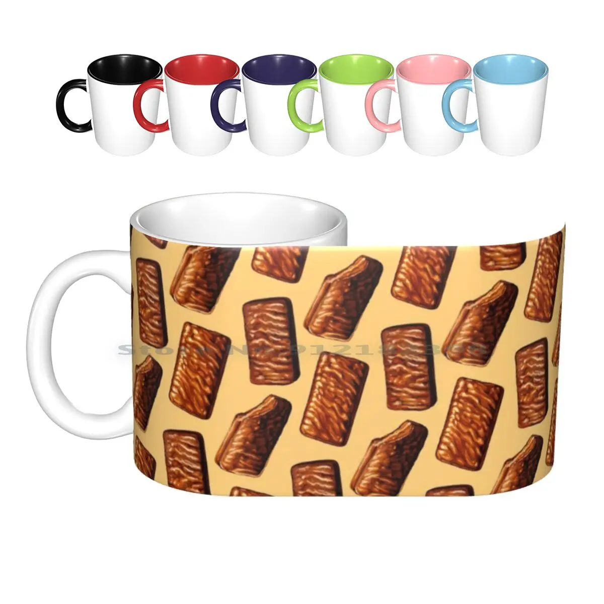 

Керамические кружки с рисунком Tim Tam, кофейные чашки, кружка для молока, чая, печенье, шоколадная еда, Австралия, креативный тренд, винтажный п...