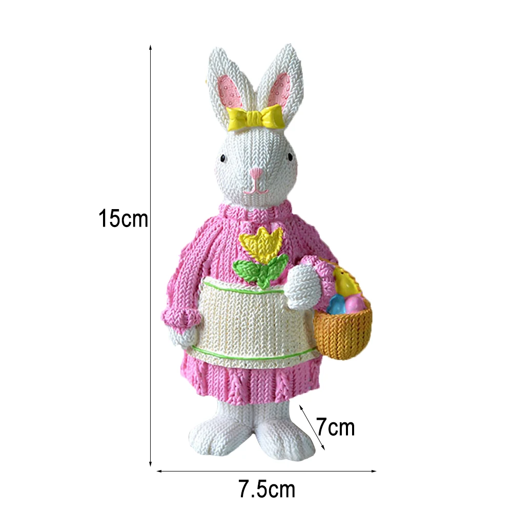 

Easter Bunny With Various Colors And Styles Exquisite Mini Resin Material Lovely Bunny Tabletop Ornament a Gift For Children