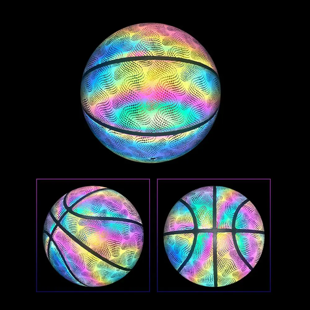 

Glowing Reflective Basketball Holographic Luminous Party Home Outdoor Decoration Outdoor Sports Accessories