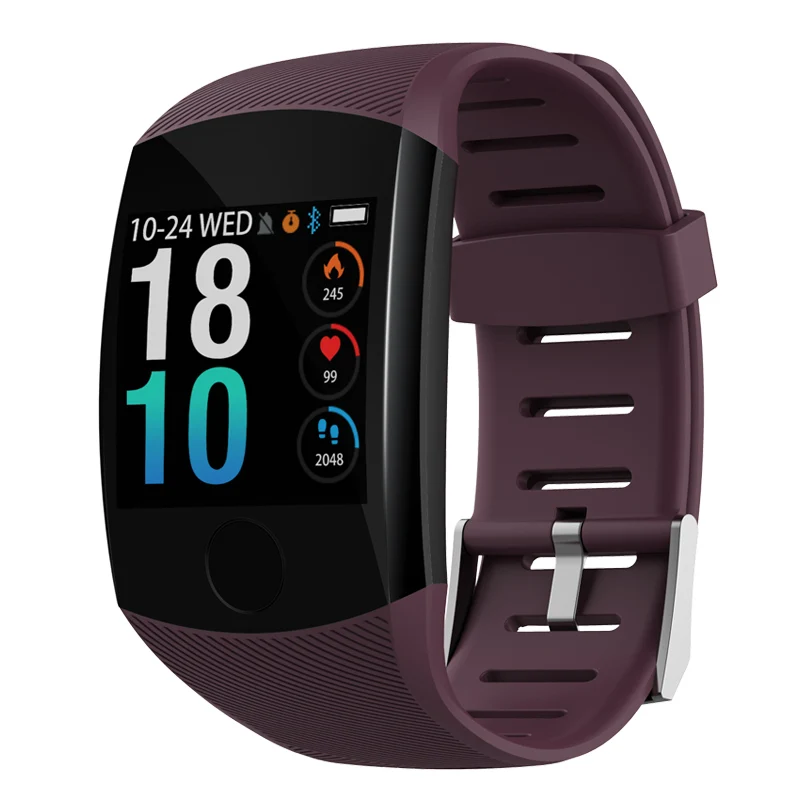 Wine red LIGE, новинка, Bluetooth, Смарт-часы для мужчин и женщин, сердечный ритм, кровяное давление, шагомер, часы, водонепроницаемые, фитнес-трекер, спортивные Смарт-часы - Цвет: Wine red