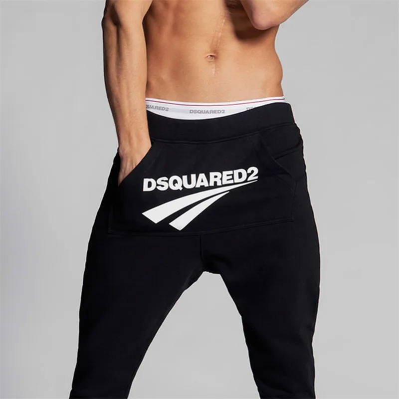 

High quality casual sports trousers outdoor running sports fitness training Mens Sweatpants Fashion printed elastic waist slacks