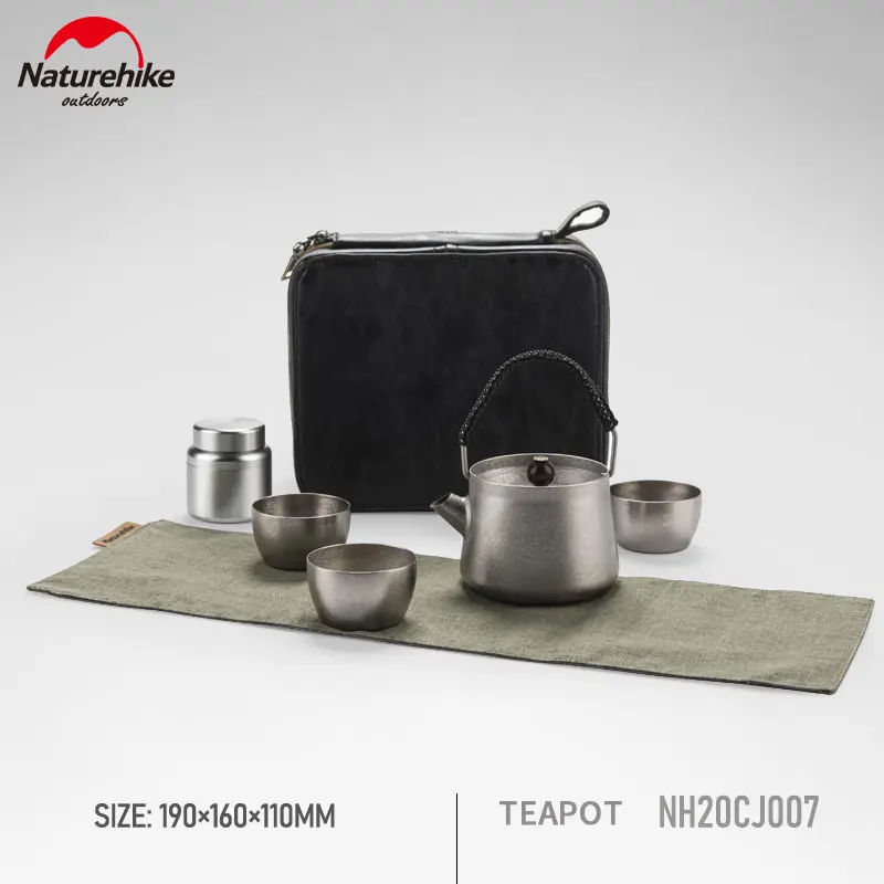 Naturehike Открытый Дикий Ветер титановый чайный набор маленькая чайная чашка чайник титановая теплоизоляция Пешие прогулки Кемпинг Пикник чай...