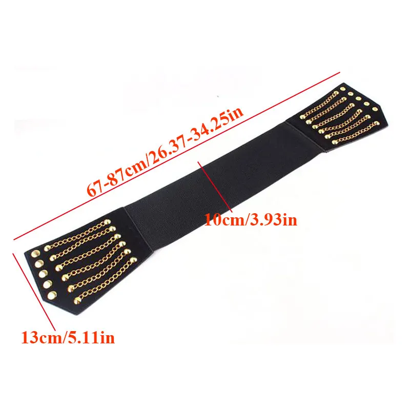 

Deepeel 1pc Women Fashion Slim Corset Wild Rivet Waistband Female Coat Fur hige Waist Belt Accessory Cummerbunds Elastic Belts