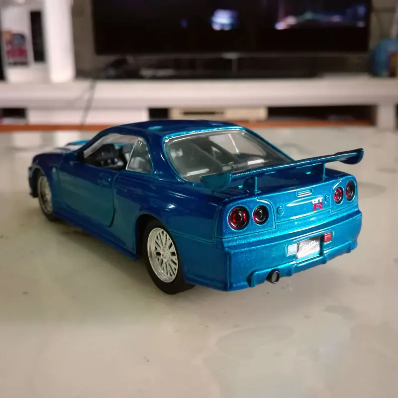 JADA 1/32 масштабные автомобильные игрушки Nissan Skyline GTR R34 литая металлическая модель автомобиля игрушка для подарка/детей/коллекции