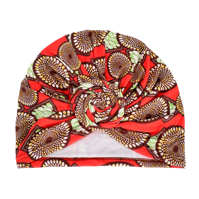 

2021 New Ladies Turban Hat Boho Style Cotton Fabric Swirl Print Pattern African Indian Twist Hat