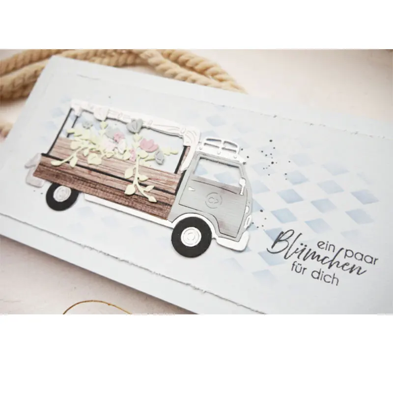 

Big Truck New Arrival 2021 Metal Cutting Die Scrapbooking DIY Decoration Craft Embossing Stencil Stansmallen Achtergrond Big