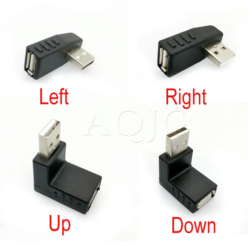 Переходник мама на USB 2 0 папа угол 90 градусов левый правый нижний Jack|Соединители| |