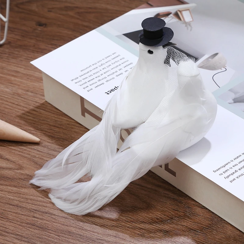 

12pcs Simulation Birds Artificial Feather Foam Doves Wedding Valentines Day