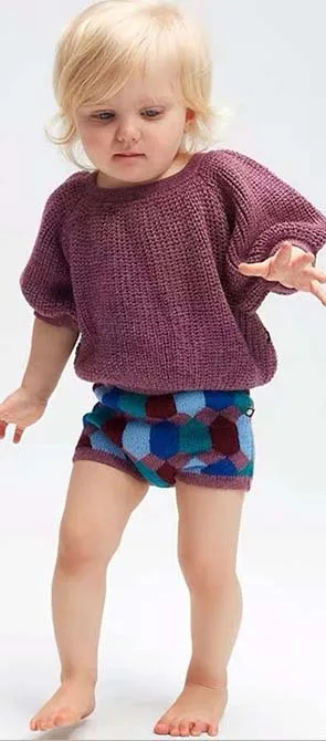 Зимняя одежда для маленьких девочек юбка пачка Лоскутная вязаная фиолетового