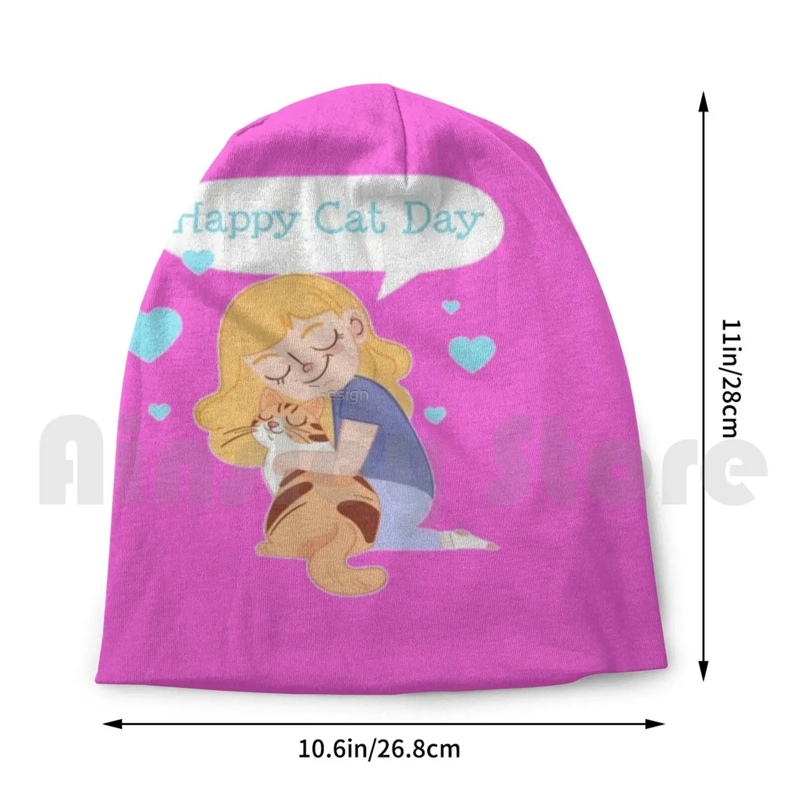 Девушка с котом между ее щитами. Вязаная Шапка-бини в стиле хип-хоп | Аксессуары