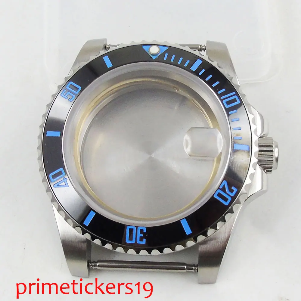 

Черный синий керамический Безель 40 мм часы с сапфировым стеклом чехол из нержавеющей стали 316L подходит для Miyota 8215 ETA 2836