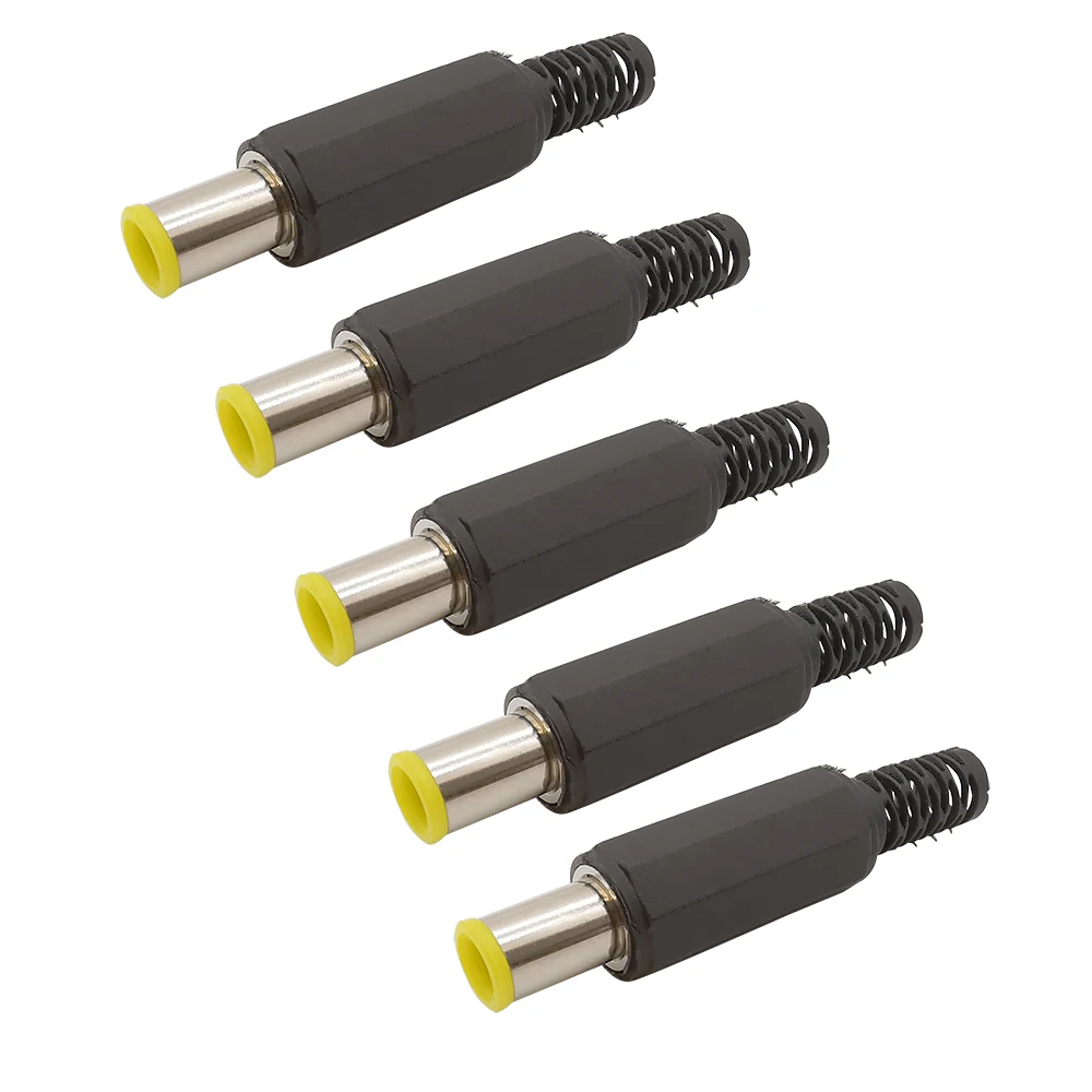 

1/2/5Pcs 6.5 x 4.4mm DC Power Male Plug Connector 6.5x4.4MM Yellow Head with 1.3mm Tip DC Plug Jack Charger DIY Repair Adapter