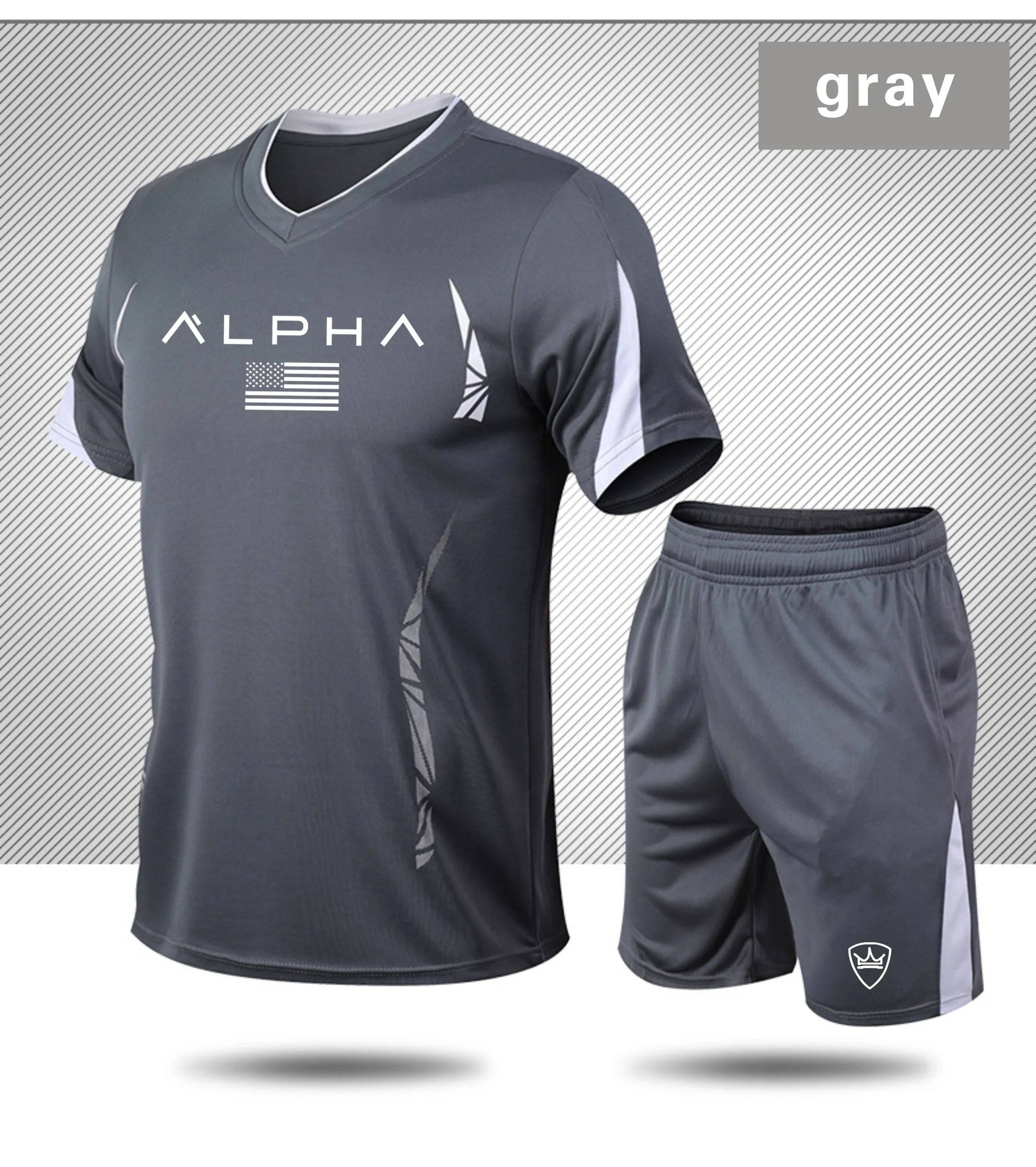 Мужской спортивный костюм с коротким рукавом для бега тренировочный футбольный