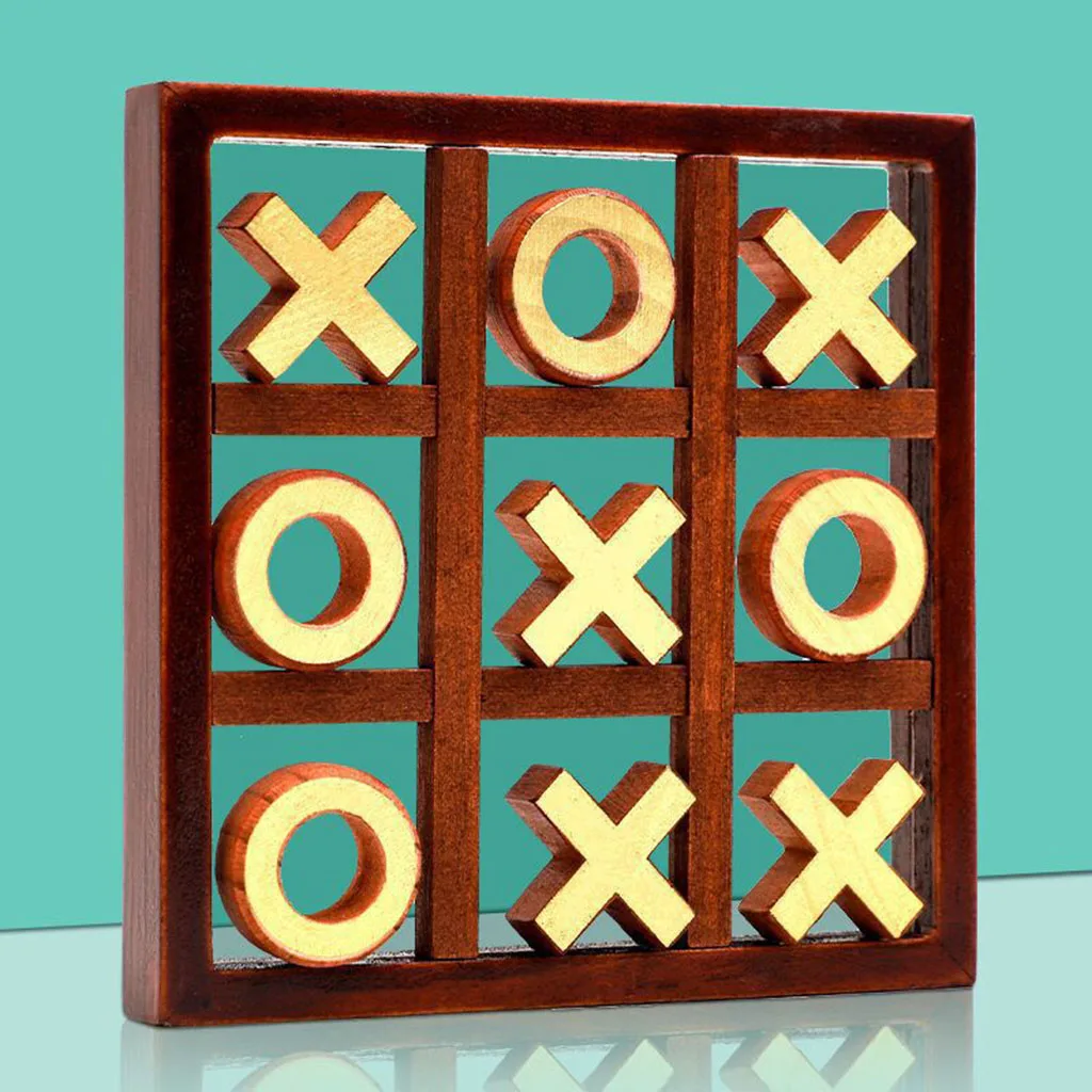 

Travel Classic Wood Tic-Tac-Toe Pushing Me XO Intelligent Board Game XO Chess Kids and Adults Puzzle Game Educational Toys