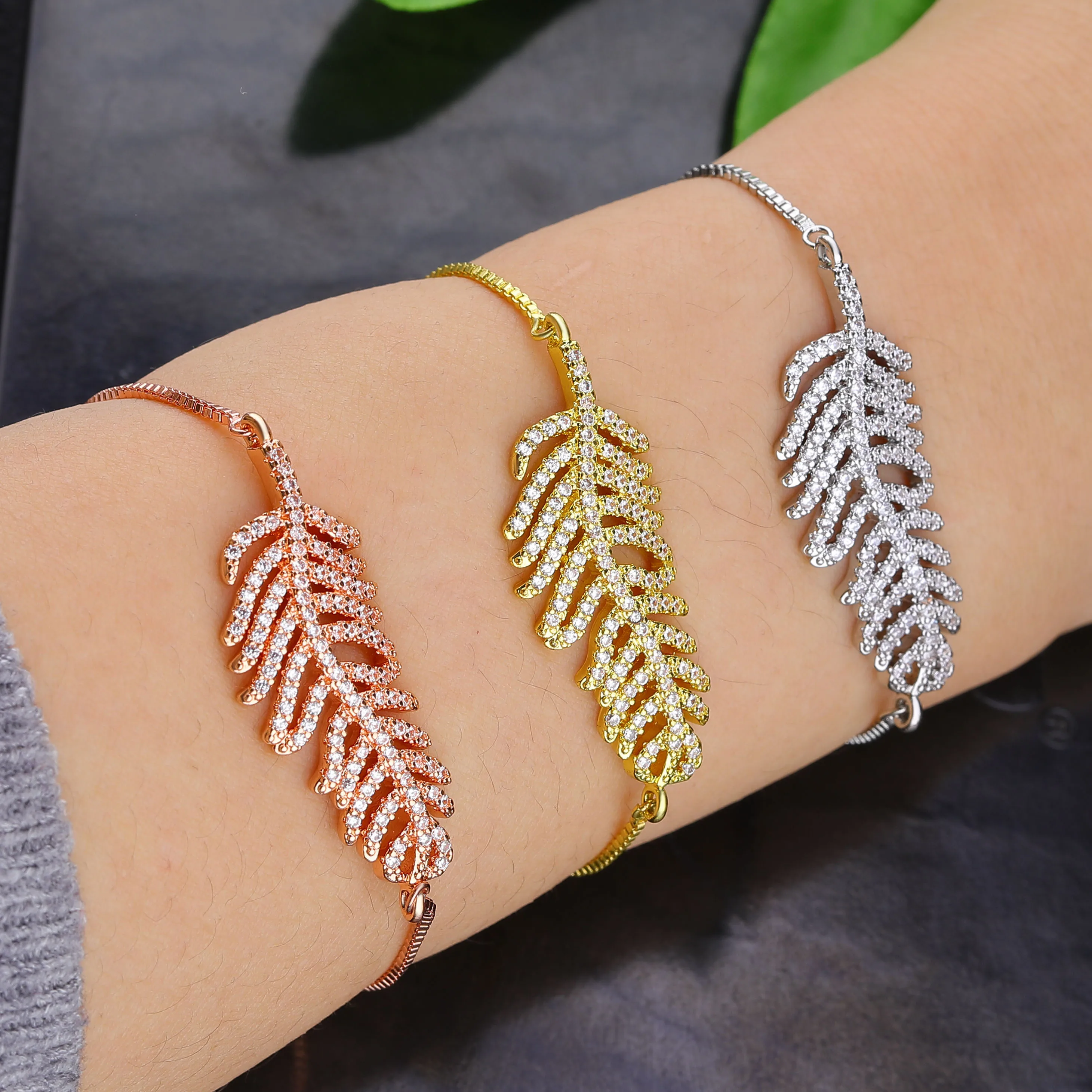 Женский браслет JUWANG ювелирный с кубическим цирконием стильный подвеской в виде