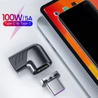 Магнитный адаптер с USB C на Type C, 100 Вт, кабель для быстрой зарядки, магнитный конвертер, вилка для iPad, MacBook, iPhone 11, 12 Pro Max, Xiaomi 11 S