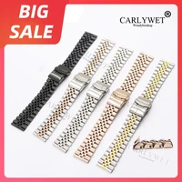 carlywet 20mm 22mm luxury 316l straight end solid screw links replacement watch band strap jubilee bracelet for seiko omega