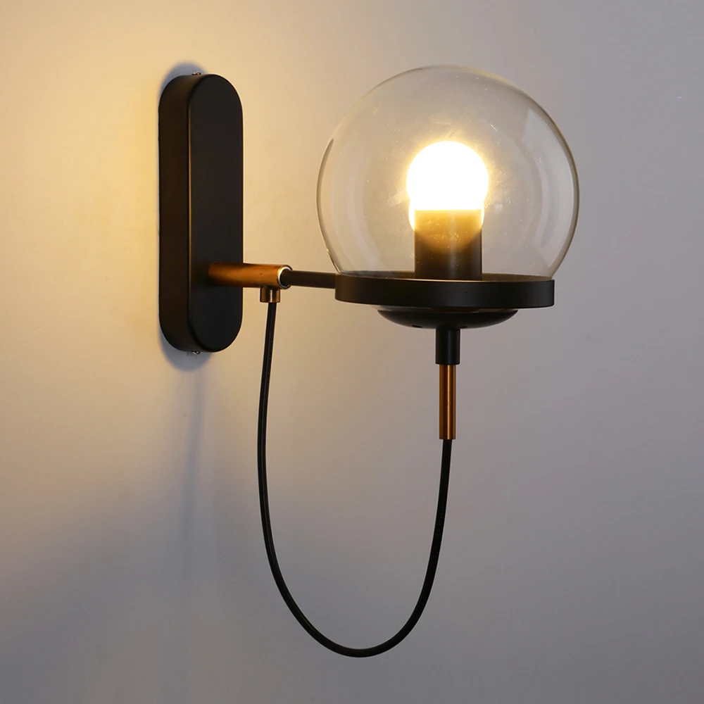 

Vintage Glass Wall Light Indoor lighting home Decoration Bedroom Wall lamps E27 110-220V Bedroom Bedside sconce Bath Corridor