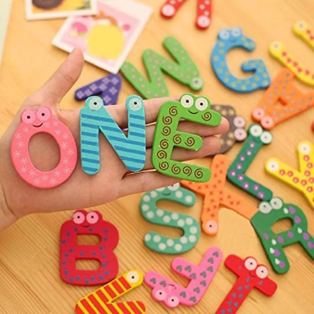 26Pcs Creative magnetic fridge stickers 26 letters&ampnumbers education learning early cute kids toys | Дом и сад