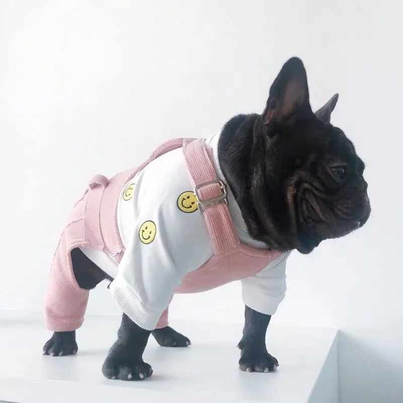 Комбинезоны с французским бульдогом модная теплая одежда для домашних животных 4