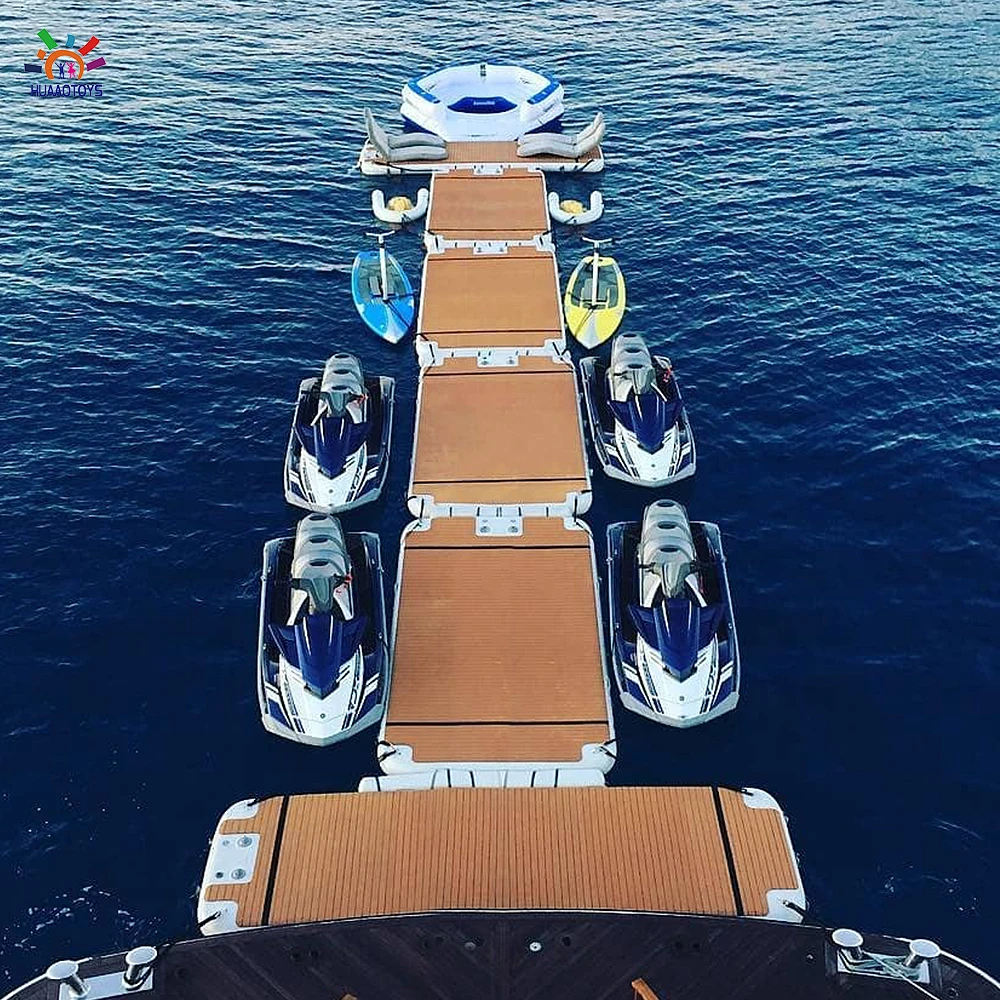 Надувная плавающая лодка Понтонный поплавок платформа водный коврик 4 м x 2 0 или