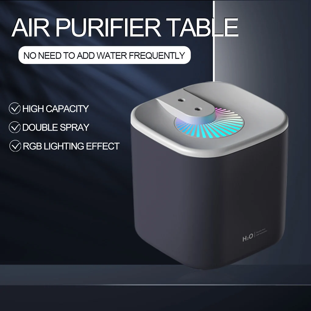 

Air Humidifier 3000ml Night Light Mist Sprayer Double Nozzle RGB Air Diffuser Moisturizing Atomizer Home Aromatherapy Diffuser